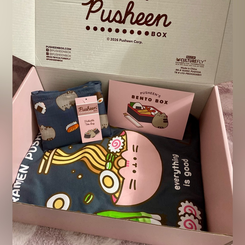 Pusheen Box Bento Box Ramen/Sushi xs long sleeve shirt & tote bag